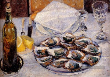 Nature morte Oysters Impressionnistes Gustave Caillebotte Peinture à l'huile